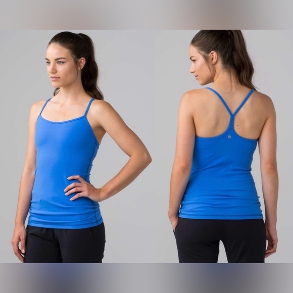 LULULEMON Tops - LULULEMON POWER Y TANK PIPE DREAM BLUE Sz. 10. RACERBACK, 4 WAY STRETCH.